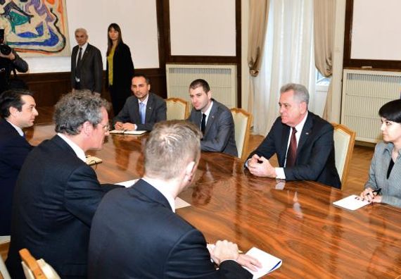 Beograd 26.3.2013. Predsednik Nikolić sa šefom Misije EULEKS, Berdom Borhartom.